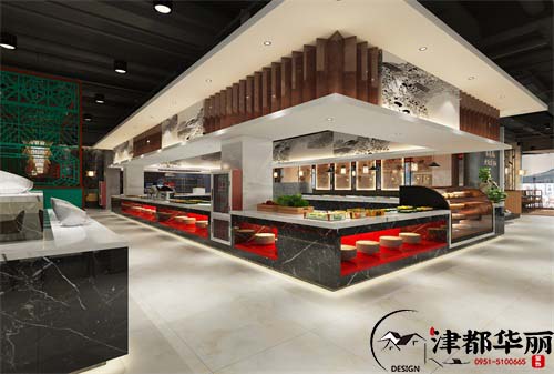 隆德津都华丽装饰|银川金港城自助火锅店设计方案鉴赏|现代时尚与传统文化魅力的交融