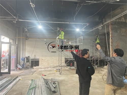 隆德芯沐餐厅装修施工工艺指导现场|隆德餐厅装修公司